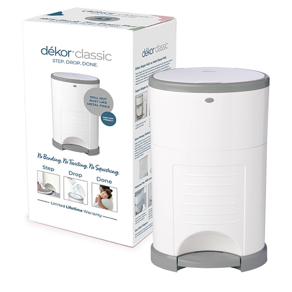 Photos - Other for Child's Room Dekor Classic Hands Free Diaper Pail - White