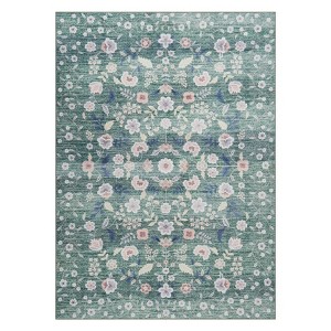 Coolmee Area Rugs for Living Room Vintage Floral Low Pile Non Skid Washable Ultra-Thin Low Pile Carpets Bedroom Office - 1 of 4