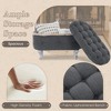 QingMoon 29.5'' Storage Bench, End of Bed Ottoman, Shoe Cabinet Bench with Button-Tufted and Fringe for Bedroom, Entryway and Cloakroom - 3 of 4