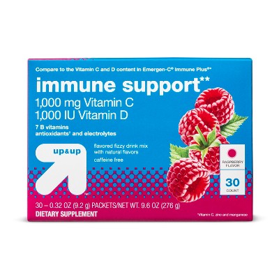 Vitamin C + D Immune Support Powder - Raspberry - 30ct - up & up™