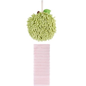 REGALWOVEN Absorbent Quick Drying Solid Decorative Hand Towels for Bathroom 14" x 30"/6" x 6" 2 Pcs - 1 of 4