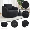 TIRAMISUBEST 360 Degree Swivel Round Upholstered Chair Teddy Fleece High Resilience Sponge Single Sofa Removable Pillow Living Room - 4 of 4