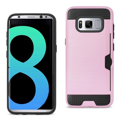 Reiko Samsung Galaxy S8 Edge /S8+/ S8 Plus Slim Armor Hybrid Case with Card Holder in Pink