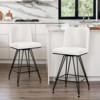 Bekrvio 26" Swivel Counter Height Bar Stools Set of 1/2/3/4, Faux Leather or Velvet Upholstered with V-Shaped Metal Base for Kitchen Island - 4 of 4