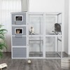 Sevobal Pet Crates and Houses, 2-Tier Cat House with Platform and Windows, Large Capacity Cage for 2-4 Cats, Gray, 75.9"*33.5"*70" - 2 of 4