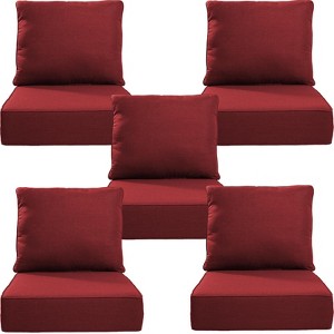 POCASSY 6" Outdoor Cushion Set, 24"x24" Replacement Water Resistant Zippered Cushion for Chairs - 1 of 4