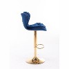 CAVINAS 25"-33"Chic Velvet Bar Stools Counter Height,Set of 2,360°Swivel Barstools with Adjustable Lifting,Back Tufted&Chrome Footrest - 4 of 4