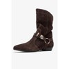 Selora - Brown Leather Buckle Western Boot (Women) brown suede 7 Forever & Always Shoes US - 4 of 4