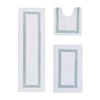 Hotel 3 PC Bath Rug 100% Premium Cotton Tufted Weave Two Tone Reversible Bathroom Rug, Super Soft Absorbent, Machine Washable Bath Mat - 2 of 4