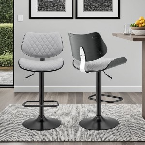 Armen Living Leland Barstool Gray and Black - 1 of 4