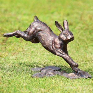 SPI Home Running Rabbit Garden Sculpture – Aluminum Wildlife Decor for Outdoor or Patio Display, 9.5" H - 1 of 3