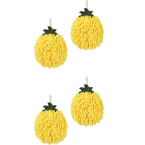 REGALWOVEN Soft Absorbent Fluffy Chenille Ball Bathroom Hand Towels with Wall Hook 4 Pack - 1 of 4