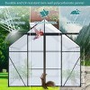 Outdoor 8x6 FT Greenhouse, Double Door Polycarbonate Greenhouse, Heavy Duty Greenhouse with Aluminum Frame and Roof Vent-Coolbibila - 3 of 4