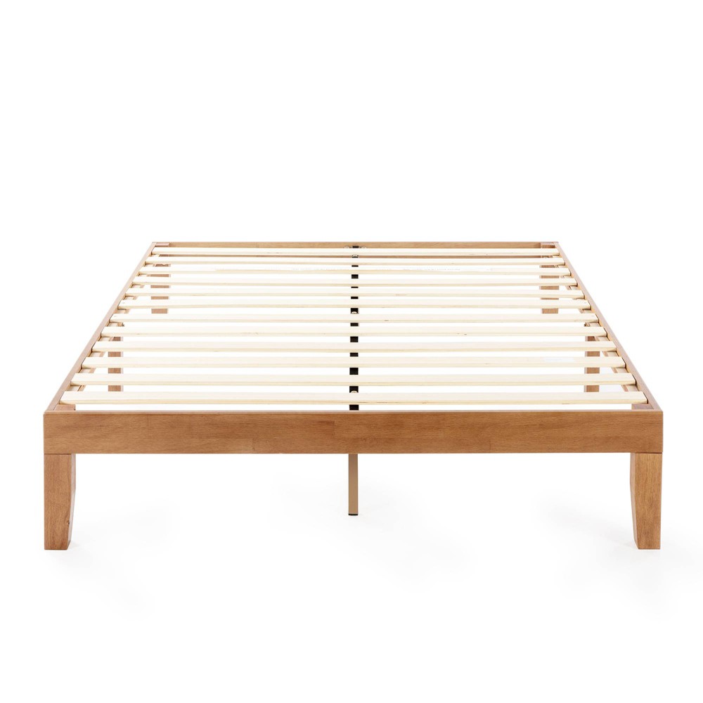 Photos - Bed Best Price Mattress California King 12" Naturalista Classic Solid Wood Platform  Natural Pine: Sturdy Mid-Century Design,