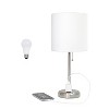 Creekwood Home Contemporary Bedside Table Lamp with Power Outlet - 2 of 4