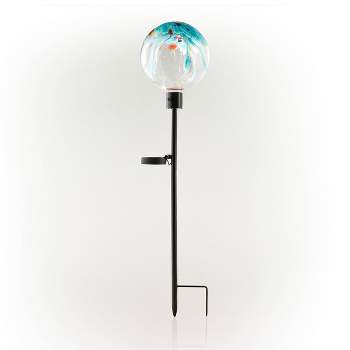 33" Glass Outdoor Solar Globe Garden Stake with LED Lights - Alpine Corporation