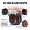 KTMBDW Ceramic Plant Pots with Drainage Holes, Flower Pots for Indoor Plant, Diameter 8.66/11.02/14.96 Inches Small Flower Planters Set of 3 - 3 of 4