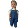 Doll Clothes Superstore Denim Farmer Overalls with Dinosaur Shirt for 18 Inch Girl and Boy Dolls - 2 of 4