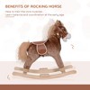 Angel Sar Kids Rocking Horse with Padded Seat, Solid Wood Rocker for Toddlers 3+, Brown/White Plush Toy Horse - 4 of 4