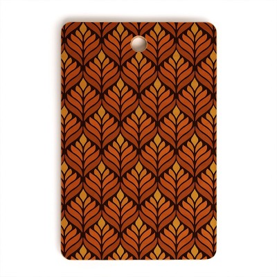 17" x 12" Wood Alisa Galitsyna Retro Flower Rectangular Cutting Board Brown - society6