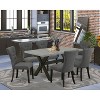 HomeStock 7-Pc Rectangle Natural Oak Finish Solid Wood Top Dining Table with 6 Parson Chairs - 2 of 4