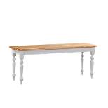 Farmhouse Dining Bench Wood/White/Natural - Boraam