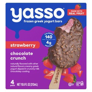 Yasso Frozen Greek Yogurt Indulgent Strawberry Chocolate Crunch - 10.6 fl oz/4ct - 1 of 4