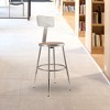 National Public Seating 6200 Series Heavy Duty 18 Inch Adjustable Height Steel Stool with Round Seat and Backrest, Grey Frame and Legs - 3 of 4