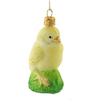 Holiday Ornament Easter Chick  -  1 Glass Ornament 3.00 Inches -  Spring Chickadee  -  00174  -  Glass  -  White