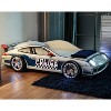 Twin Quessa Police Car Kids' Bed with Led Headlight Chair Black/White - HOMES: Inside + Out - 3 of 4