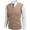 COOFANDY Men's Sleeveless Sweater Vest V-Neck Casual Cable Knit Button Down Cardigan Vest - 2 of 2