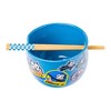 Silver Buffalo Felix the Cat the OG Felix Badges 20oz Ceramic Ramen Bowl with Chopsticks - 2 of 4