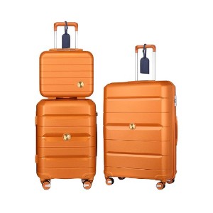 Summit Adventure 3-Piece Sunset Orange Luggage Set With Tsa Lock - 1 of 4
