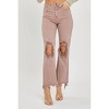 Women's High Rise Knee Distressed Straight Jean - RISEN - 2 of 4