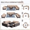 ALAULM 14 Pieces Patio Furniture Set, Rattan Wicker Outdoor Conversation Sets, Furniture Sofa Set w/43in Propane Fire Pit Table - 4 of 4