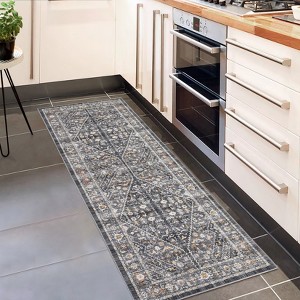 Area Rugs - Washable, Non-Slip, Kid & Pet Friendly, Vintage Foldable, Thin Low Pile Rug for Bedroom Kitchen Dining Room - 1 of 4