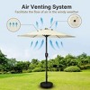 7.5ft*7.5ft Deluxe Patio Umbrella, with Push Button Tilt/Crank, 6 Sturdy Ribs, for Garden, Deck, Backyard, Pool, Beige - 4 of 4