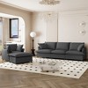 3-Piece Modular Chenille Upholstered Sofa Set with Single Sofa and Movable Ottoman - 2 of 4