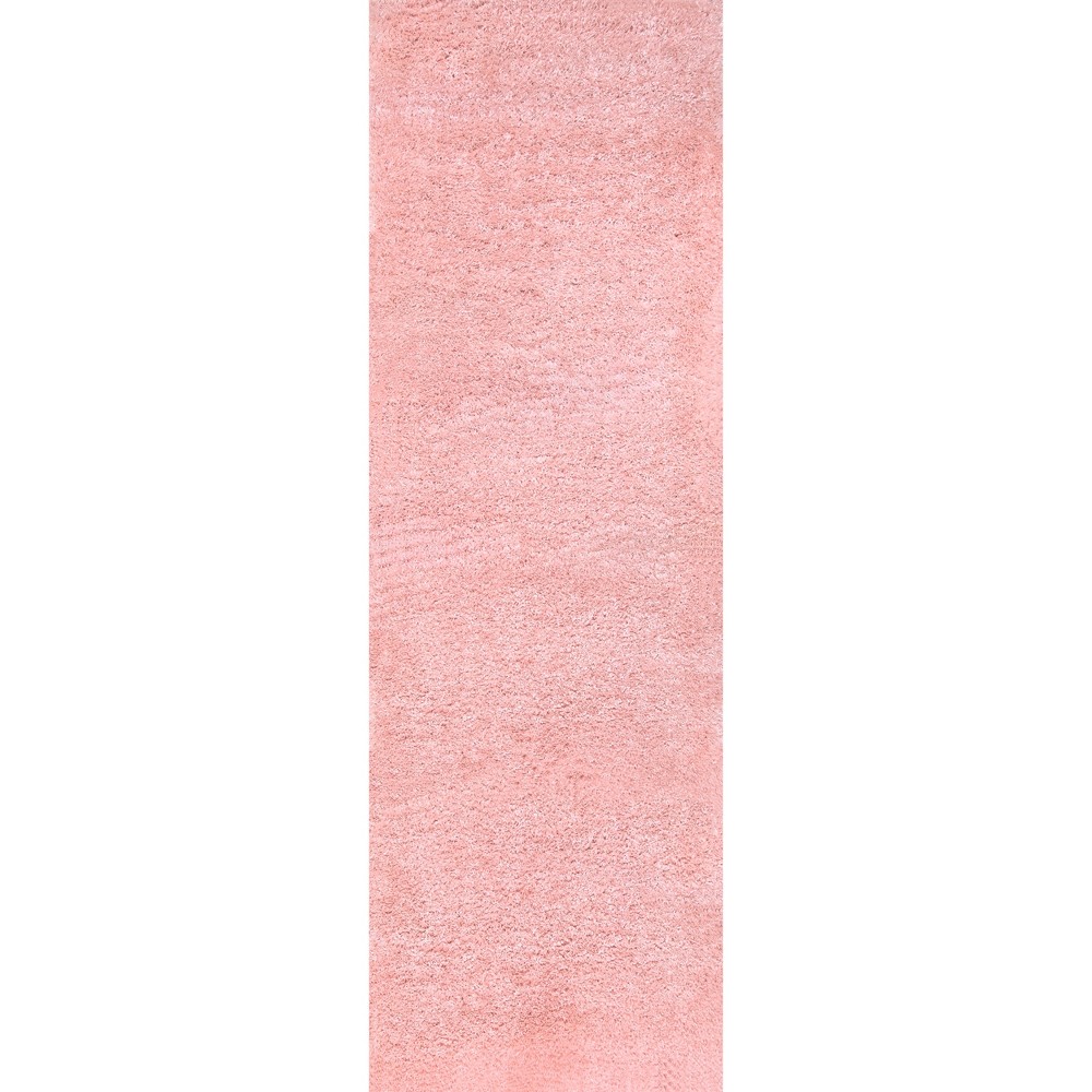 Pink Solid Loomed Runner 2'6inx8' - nuLOOM