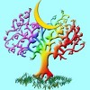 Adult Design By Humans Rainbow Pride Tree of Life By Fluffydstroyer Racerback Tank Top - 2 of 2