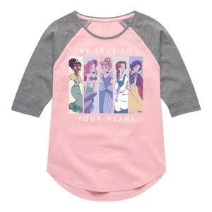 Girls' - Disney - Be True To Your Heart Shirt Tail Raglan Graphic T-shirt - 1 of 3