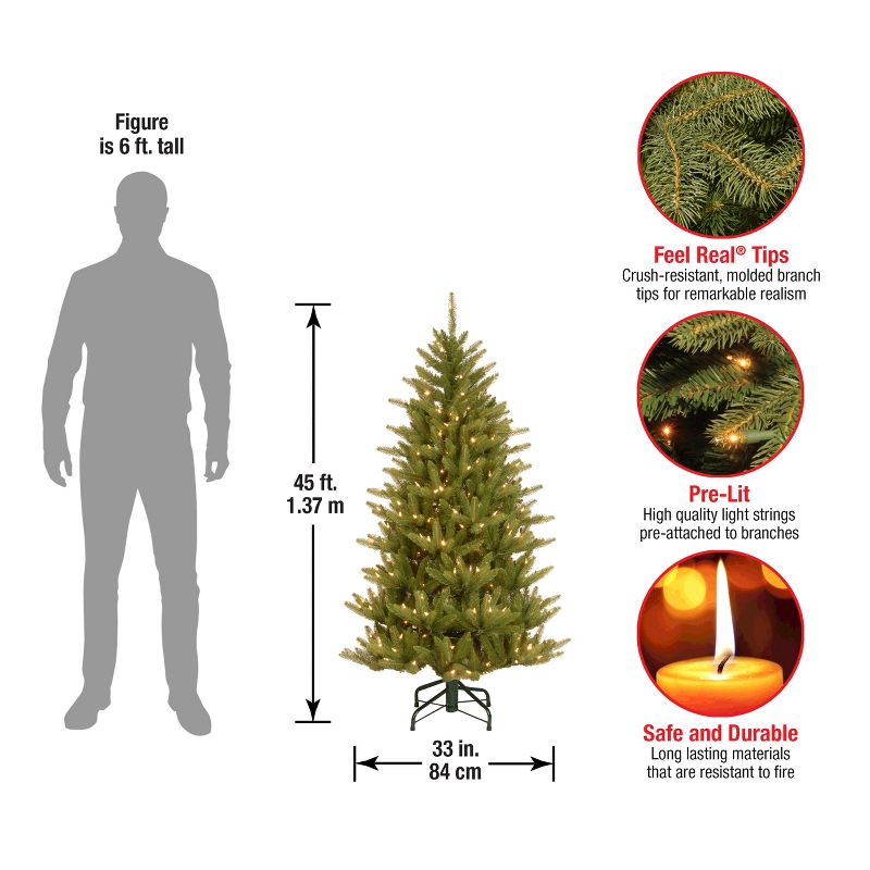 National Tree Company 4.5 ft. Natural Fraser Slim Tree with Clear Lights, 5 of 8