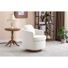 CAVINAS Boucle Swivel Accent Chair with Ergonomic Design and Solid Wood Base, 360-Degree Rotating Comfy Armchair - 2 of 4