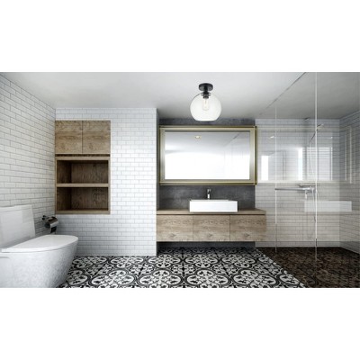 Black and Clear Glass Globe Flush Mount Light