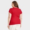 Women's Slim Fit Short Sleeve Ribbed Scoop Neck T-Shirt - A New Day™ - 2 of 3