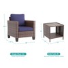 Sonkuki 3-Piece Patio Sofa Set Outdoor Wicker Rattan Furniture Set Conversation Set with Side Table, Cushions - 2 of 4