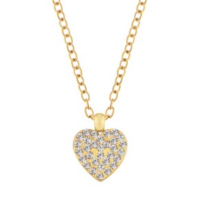 Anna-Kaci Women Gold Crystal rhinestone Heart Necklace Stainless Steel Statement Pendant Necklace - 1 of 4