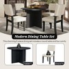 Modern 5-Piece Round Dining Table Set Pedestal Kitchen Table Set with 4 Upholstered Dining Chairs for Studio, Apartment, Small Places - 3 of 4