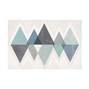 Trademark Fine Art -Michael Mullan 'Mod Triangles Ii Blue' Canvas Art - 1 of 4