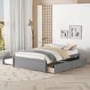 Full Size Platform Bed with Twin Size Trundle and Two Drawers - 3 of 4